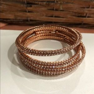 Adjustable rose gold diamond wrap bracelets